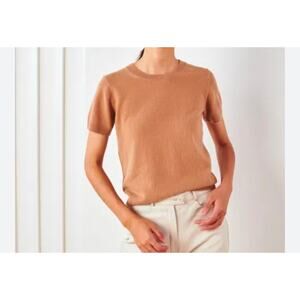 Quince 100% Cashmere Tee Sweater. Camel Color (sold out on-line) M
